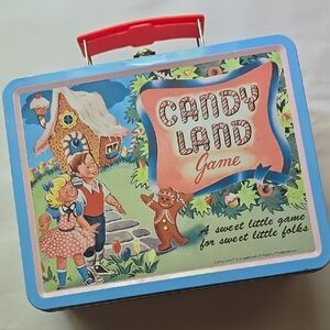 Candy Land Game Tin Lunchbox with Red Handle